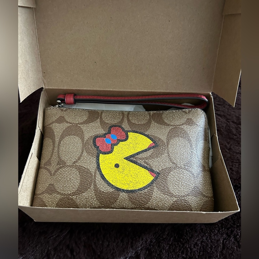 Coach x Ms. Pac-Man Wristlet w/ box